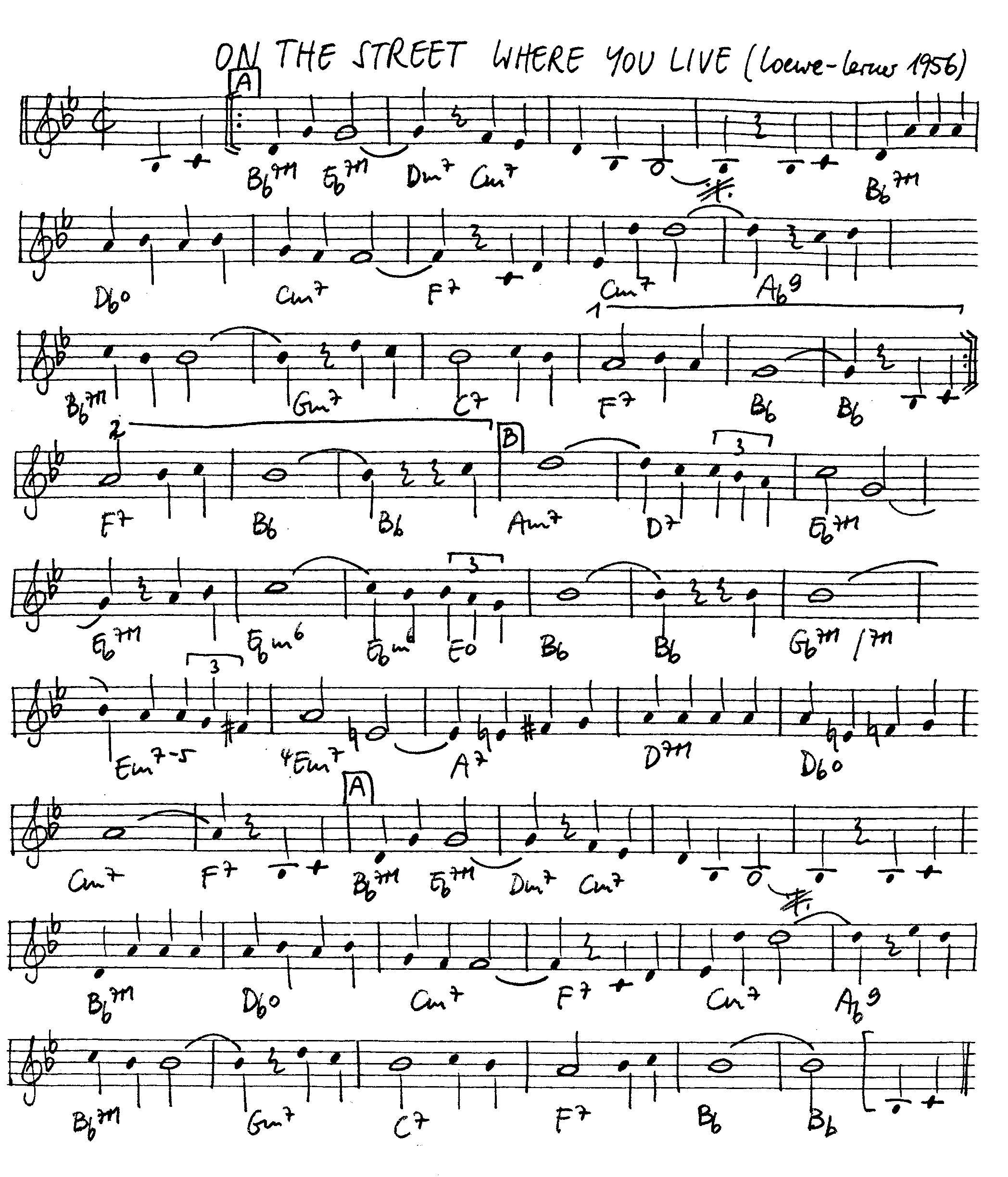 on the street where you live leadsheet – book us for your next 20s or gatsby event